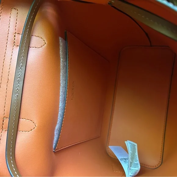 Lauren Ralph Lauren Brown Leather Backpack with Adjustable Straps - Picture 5 of 7